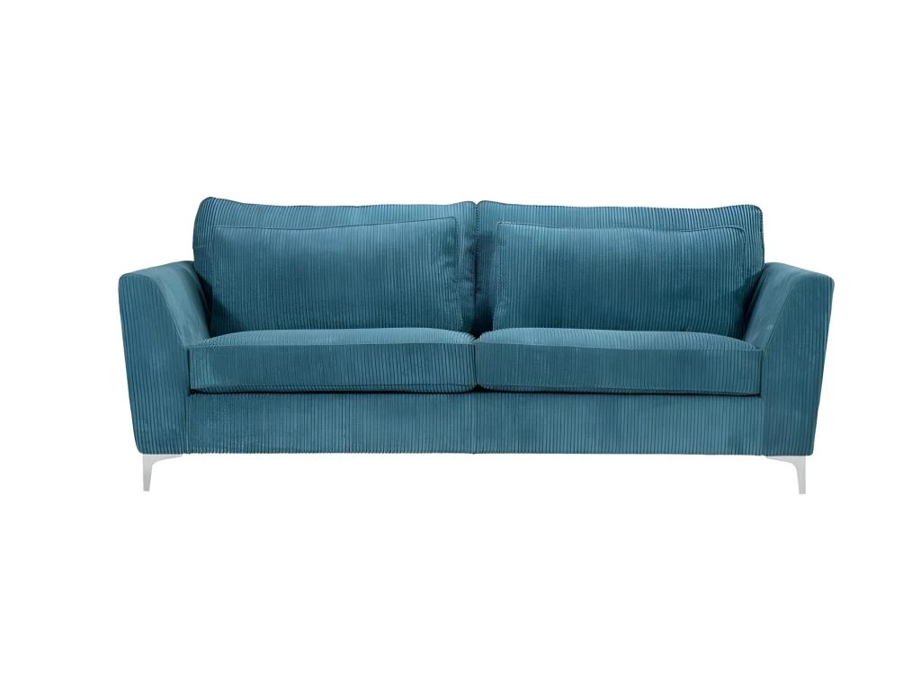 Canapé 3 Places Isla Velours Côtelé Bleu - Bleu 2 Canapé 3 Places Isla Velours Côtelé Bleu - Bleu – Image 2