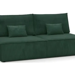 Canapé Convertible 3 Places Avec Coffre De Rangement En Velours Côtelé Vert Foncé - Milla -Promos Chesteris Boutique canape 9316205