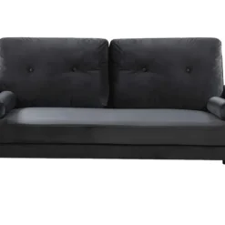 Canapé Droit Fixe En Velours "Monika" - 3 Places - Gris -Promos Chesteris Boutique canape 9475583