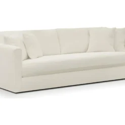 Canapé 4 Places En Tissu Bouclette écru + 4 Coussins - Denver -Promos Chesteris Boutique canape 9475737