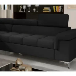 Canapé D'angle Convertible - ERNEST - En Tissu Luxe 5 Places, Noir, Angle Gauche (vu De Face) 9 Canapé D'angle Convertible - ERNEST - En Tissu Luxe 5 Places, Noir, Angle Gauche (vu De Face) -Promos Chesteris Boutique canape 9479873