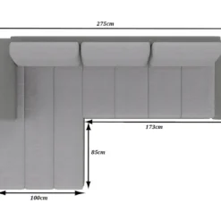 Canapé D'angle Convertible En Tissu Luxe Noir Et Simili Cuir Blanc, 5 Places, Angle Gauche (vu De Face) - OTELLO 9 Canapé D'angle Convertible En Tissu Luxe Noir Et Simili Cuir Blanc, 5 Places, Angle Gauche (vu De Face) - OTELLO -Promos Chesteris Boutique canape 9480185