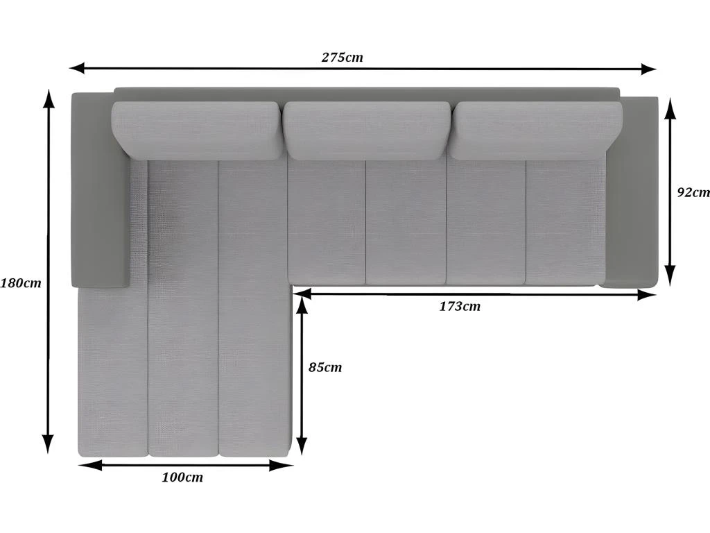 Canapé D'angle Convertible En Tissu Luxe Noir Et Simili Cuir Blanc, 5 Places, Angle Gauche (vu De Face) - OTELLO 5 Canapé D'angle Convertible En Tissu Luxe Noir Et Simili Cuir Blanc, 5 Places, Angle Gauche (vu De Face) - OTELLO – Image 5