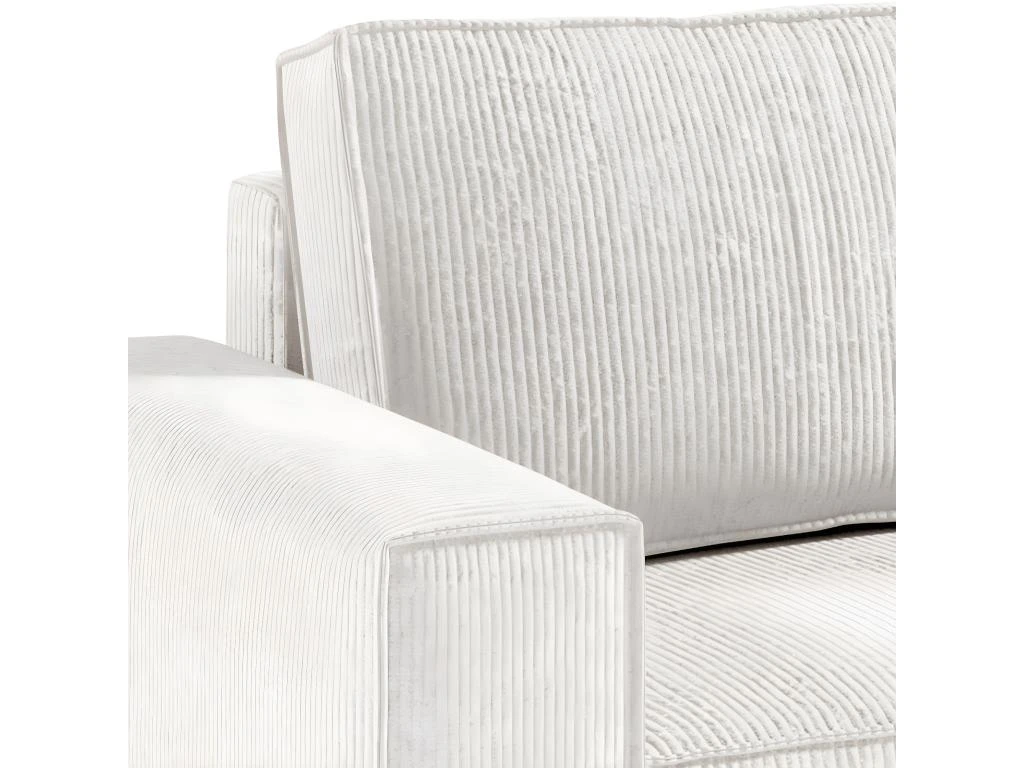 Canapé D'angle Réversible Et Convertible 4 Places Avec Coffre Isaac Velours Côtelé Blanc Cassé 2 Canapé D'angle Réversible Et Convertible 4 Places Avec Coffre Isaac Velours Côtelé Blanc Cassé – Image 2