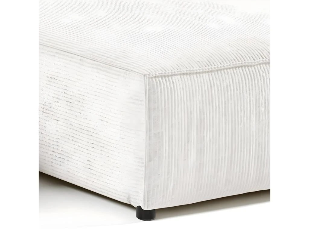 Canapé D'angle Réversible Et Convertible 4 Places Avec Coffre Isaac Velours Côtelé Blanc Cassé 3 Canapé D'angle Réversible Et Convertible 4 Places Avec Coffre Isaac Velours Côtelé Blanc Cassé – Image 3