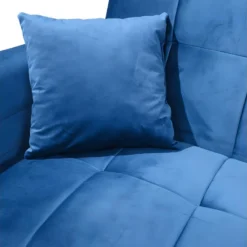 Canapé 3 Places Convertible En Velours Bleu Et Pieds Doré - RALPH 9 Canapé 3 Places Convertible En Velours Bleu Et Pieds Doré - RALPH -Promos Chesteris Boutique canape 9480687