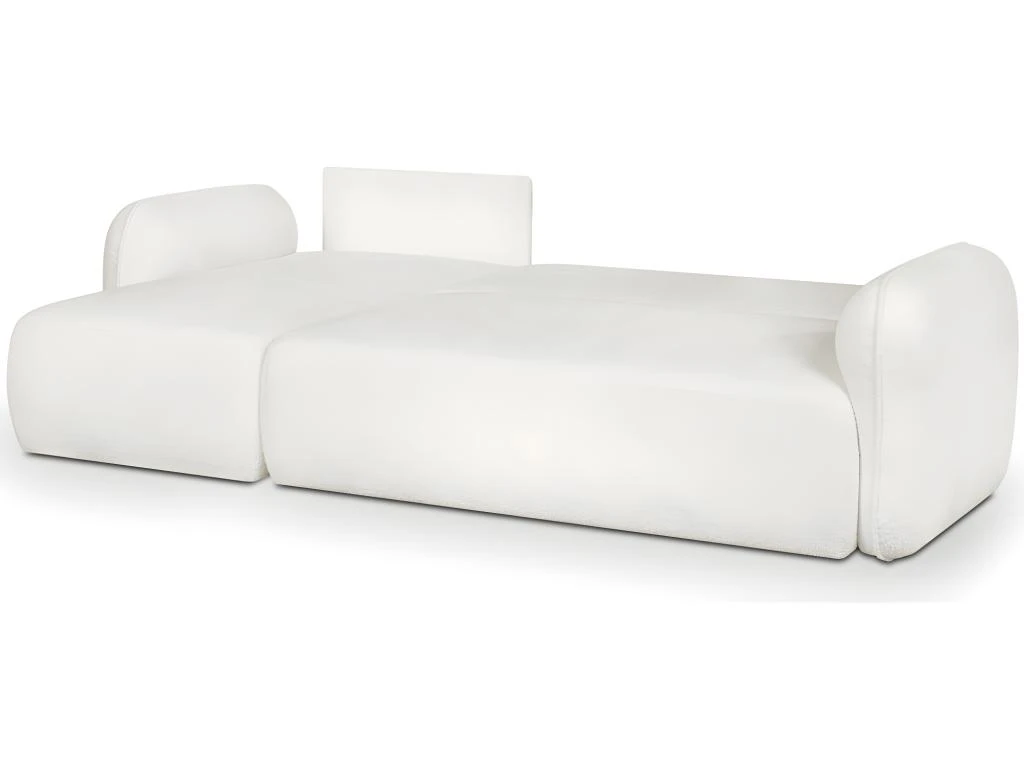 Canapé D'angle Réversible Convertible 5 Places Avec Coffre De Rangement En Tissu Bouclettes écru - Cozy 2 Canapé D'angle Réversible Convertible 5 Places Avec Coffre De Rangement En Tissu Bouclettes écru - Cozy – Image 2
