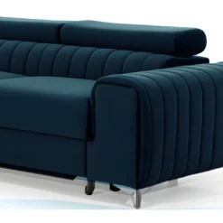 Canapé D'angle Convertible En Tissu Velours Luxe Bleu, 5 Places, Angle Gauche (vu De Face) - GRECE VELOURS 9 Canapé D'angle Convertible En Tissu Velours Luxe Bleu, 5 Places, Angle Gauche (vu De Face) - GRECE VELOURS -Promos Chesteris Boutique canape 9481255