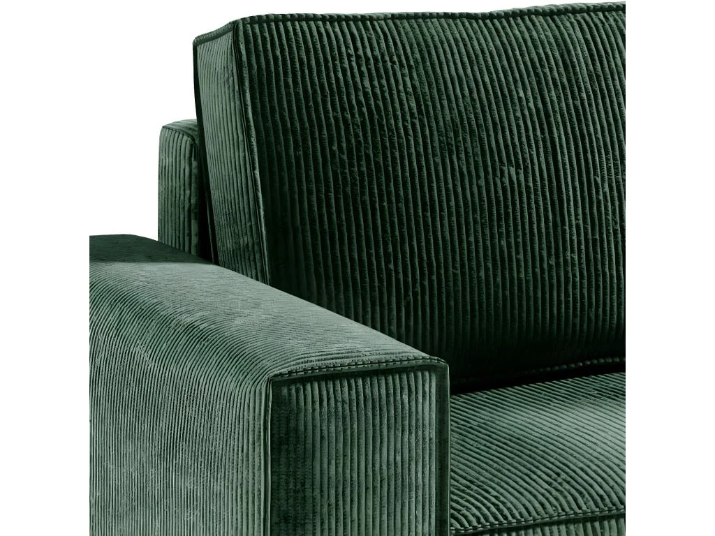 Canapé D'angle Réversible Et Convertible 4 Places Avec Coffre Isaac Velours Côtelé Vert Sapin 2 Canapé D'angle Réversible Et Convertible 4 Places Avec Coffre Isaac Velours Côtelé Vert Sapin – Image 2