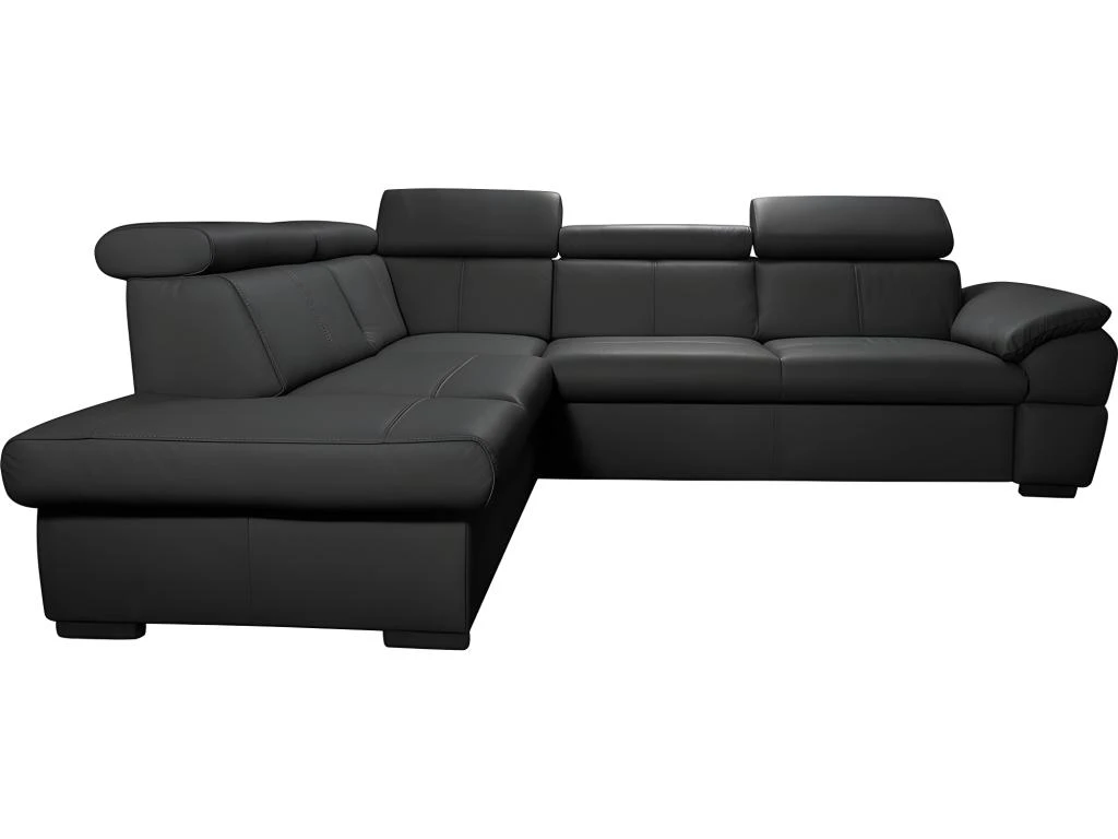 Canapé D'angle Convertible En Cuir Italien De Luxe 5/6 Places TONY, Avec Coffre, Noir, Angle Gauche 2 Canapé D'angle Convertible En Cuir Italien De Luxe 5/6 Places TONY, Avec Coffre, Noir, Angle Gauche – Image 2