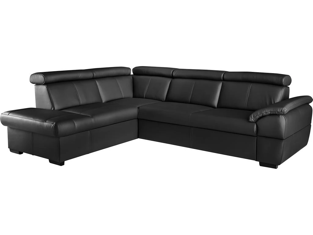 Canapé D'angle Convertible En Cuir Italien De Luxe 5/6 Places TONY, Avec Coffre, Noir, Angle Gauche 3 Canapé D'angle Convertible En Cuir Italien De Luxe 5/6 Places TONY, Avec Coffre, Noir, Angle Gauche – Image 3