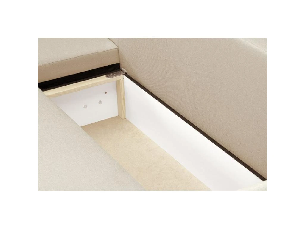 Canapé D'angle Réversible Et Convertible HELIX, Couleur Beige, 4 Places Avec Coffre De Rangement 5 Canapé D'angle Réversible Et Convertible HELIX, Couleur Beige, 4 Places Avec Coffre De Rangement – Image 5