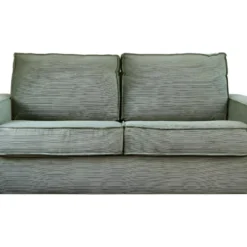 Canapé Convertible 3 Places En Velours Fines Côtes Vert - Ouverture Express - Couchage Quotidien - Matelas HD 140 X 190 - Mattia