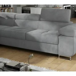 Canapé D'angle Convertible En Tissu Luxe 5 Places, Avec Coffre, Gris Clair, Angle Gauche (vu De Face), ANNECY VELOURS 7 Canapé D'angle Convertible En Tissu Luxe 5 Places, Avec Coffre, Gris Clair, Angle Gauche (vu De Face), ANNECY VELOURS -Promos Chesteris Boutique canape 9482477