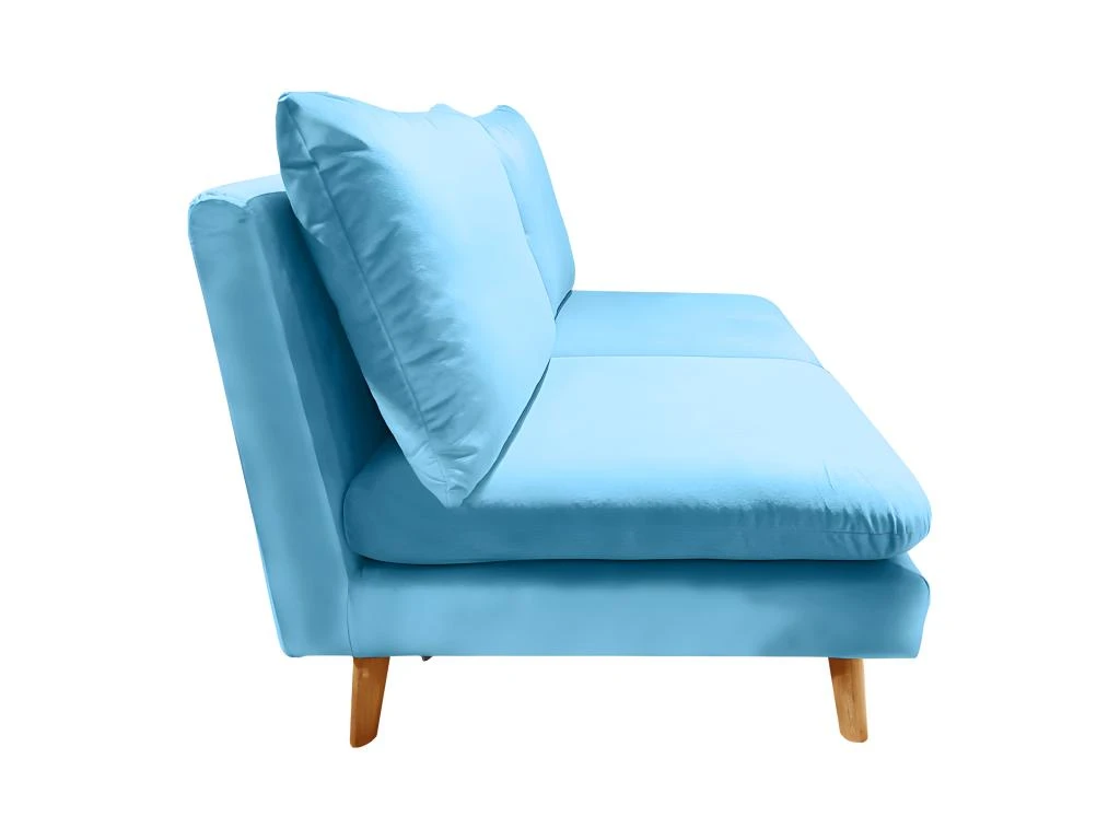 Chauffeuse 2 Places Pour Canapé Modulable En Velours Bleu - LASSIE 5 Chauffeuse 2 Places Pour Canapé Modulable En Velours Bleu - LASSIE – Image 5