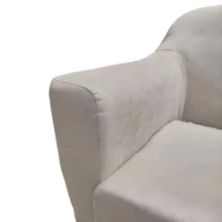 Canapé 3 Places Tissu Taupe Dossier Capitonné Et Pieds Bois - TRACY -Promos Chesteris Boutique canape 9483879