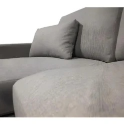 Canapé D'angle Gauche Structure En Bois Et Revêtement Gris - GRIZZLY -Promos Chesteris Boutique canape 9484015