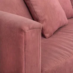 Canapé 4 Places En Velours Fines Côtes Terracotta + 4 Coussins - Denver -Promos Chesteris Boutique canape 9484175