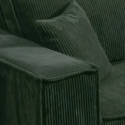 Canapé Convertible 4 Places Avec Coffre Isaac Velours Côtelé Vert Sapin -Promos Chesteris Boutique canape 9484345