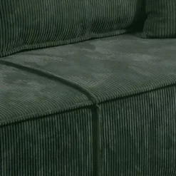 Canapé Convertible 4 Places Avec Coffre Isaac Velours Côtelé Vert Sapin -Promos Chesteris Boutique canape 9484347