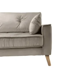 Canapé 3 Places En Velours Taupe Design Classique - VLAD 9 Canapé 3 Places En Velours Taupe Design Classique - VLAD -Promos Chesteris Boutique canape 9484443