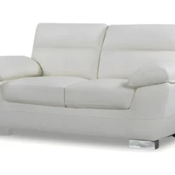 Canapé Fixe En Cuir Reconstitué Et PVC "Dallas" - 169 X 88 X 90 Cm - 2 Places - Blanc -Promos Chesteris Boutique canape 9485053