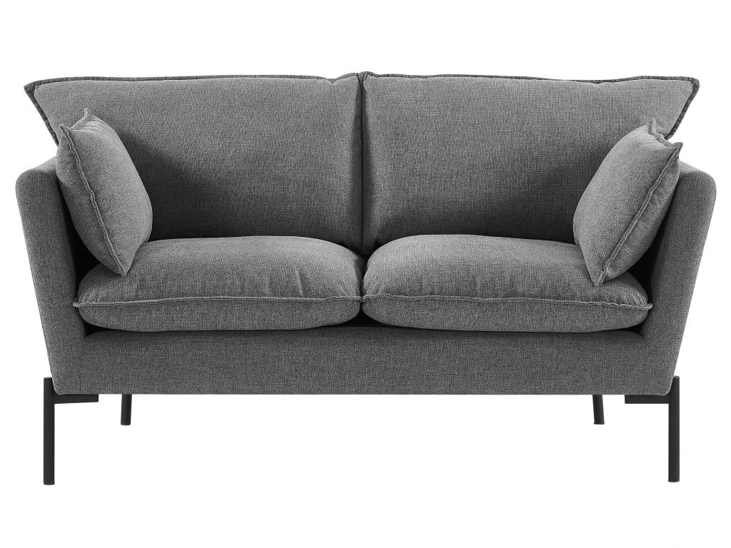 Canapé 2 Places En Tissu Gris SIENA 2 Canapé 2 Places En Tissu Gris SIENA – Image 2