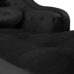 Canapé D'angle Droit Empire Velours Noir Style Chesterfield 5 Canapé D'angle Droit Empire Velours Noir Style Chesterfield -Promos Chesteris Boutique canape 9989603