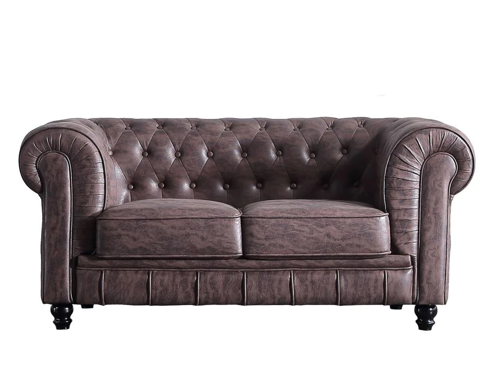 Canapé 2 Places En Simili-cuir Coloris Marron Chocolat - Longueur 166 X Profondeur 84 X Hauteur 75 Cm 1 Canapé 2 Places En Simili-cuir Coloris Marron Chocolat - Longueur 166 X Profondeur 84 X Hauteur 75 Cm