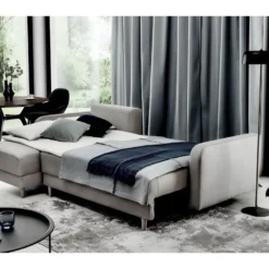 Canapé D'angle Convertible En Tissu Luxe, Rangement - Noir, Angle Gauche (vu De Face), ROXANE -Promos Chesteris Boutique canape 9992909