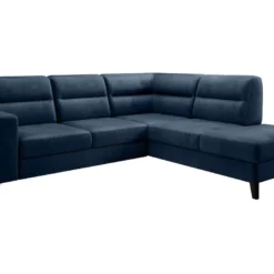 Canapé D'angle Convertible - CASTA VELOURS - En Tissu Luxe, Bleu, 5/6 Places, Angle Droit (vu De Face) -Promos Chesteris Boutique canape 9993259