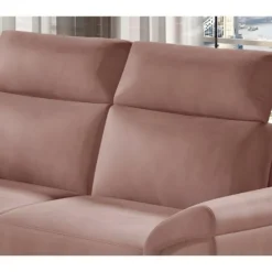 Canapé D'angle - Convertible - FELIPE VELOURS - En Tissu Luxe Rose Pale, 5/6 Places -Promos Chesteris Boutique canape 9993349