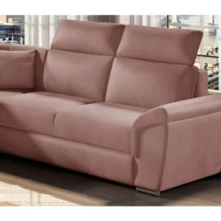 Canapé D'angle - Convertible - FELIPE VELOURS - En Tissu Luxe Rose Pale, 5/6 Places -Promos Chesteris Boutique canape 9993355