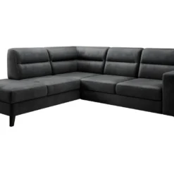 Canapé D'angle Convertible - CASTA VELOURS - En Tissu Luxe, Anthracite, 5/6 Places, Angle Gauche (vu De Face) -Promos Chesteris Boutique canape 9993469