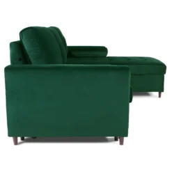 Canapé D'angle Convertible Réversible Claudio En Velours Vert -Promos Chesteris Boutique canape 9994151