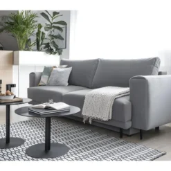 Canapé 3/4 Places Convertible Et Espace De Rangement, Gris, En Tissu De Qualité, DANY -Promos Chesteris Boutique canape 9994169