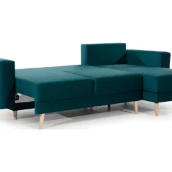 Canapé D'angle Convertible ASSIA VELOURS - En Tissu De Qualité 5 Places, Vert, Angle Droit (vu De Face) 8 Canapé D'angle Convertible ASSIA VELOURS - En Tissu De Qualité 5 Places, Vert, Angle Droit (vu De Face) -Promos Chesteris Boutique canape 9994237