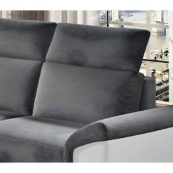Canapé D'angle - Convertible - FELIPE - En Tissu Gris Et Simili Cuir Blanc, 5/6 Places 9 Canapé D'angle - Convertible - FELIPE - En Tissu Gris Et Simili Cuir Blanc, 5/6 Places -Promos Chesteris Boutique canape 9994411