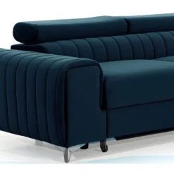 Canapé D'angle Convertible En Tissu Velours Luxe Bleu, 5 Places, Angle Droit (vu De Face) - GRECE VELOURS 9 Canapé D'angle Convertible En Tissu Velours Luxe Bleu, 5 Places, Angle Droit (vu De Face) - GRECE VELOURS -Promos Chesteris Boutique canape 9994503