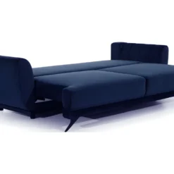 Canapé 3/4 Places Convertible - Bleu Foncé - En Tissu Velours De Qualité Luxe, MEGANE -Promos Chesteris Boutique canape 9994869