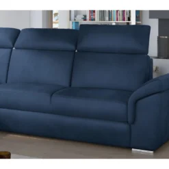 Canapé D'angle Convertible En Tissu Velours Prestige, Bleu, 5 Places, Angle Gauche (vu De Face) - TRESOR 8 Canapé D'angle Convertible En Tissu Velours Prestige, Bleu, 5 Places, Angle Gauche (vu De Face) - TRESOR -Promos Chesteris Boutique canape 9995053