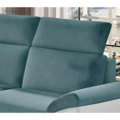 Canapé D'angle - Convertible - FELIPE - En Tissu Bleu Et Simili Cuir Blanc, 5/6 Places 9 Canapé D'angle - Convertible - FELIPE - En Tissu Bleu Et Simili Cuir Blanc, 5/6 Places -Promos Chesteris Boutique canape 9995177