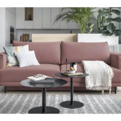 Canapé 3/4 Places Convertible Et Espace De Rangement - Rose - En Tissu De Qualité, DANY