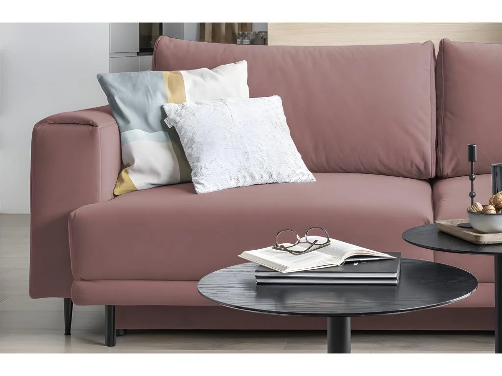 Canapé 3/4 Places Convertible Et Espace De Rangement - Rose - En Tissu De Qualité, DANY 2 Canapé 3/4 Places Convertible Et Espace De Rangement - Rose - En Tissu De Qualité, DANY – Image 2