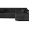 Canapé D'angle Convertible, SOHO, En Tissu De Qualité, Noir, 5/6 Places, Angle Droit (vu De Face)