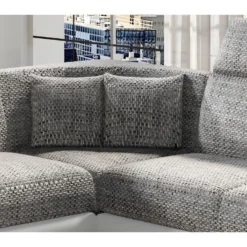 Canapé D'angle - Convertible - FELIPE - En Tissu Beige Et Simili Cuir Blanc, 5/6 Places -Promos Chesteris Boutique canape 9995611