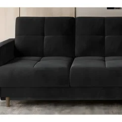 Canapé D'angle Convertible En Tissu Velours Luxe, Rangement - Noir, Angle Droit(vu De Face), ROXANE VELOURS 7 Canapé D'angle Convertible En Tissu Velours Luxe, Rangement - Noir, Angle Droit(vu De Face), ROXANE VELOURS -Promos Chesteris Boutique canape 9995737