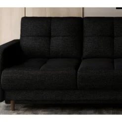 Canapé D'angle Convertible En Tissu Luxe, Rangement - Noir, Angle Droit (vu De Face), ROXANE 7 Canapé D'angle Convertible En Tissu Luxe, Rangement - Noir, Angle Droit (vu De Face), ROXANE -Promos Chesteris Boutique canape 9995799