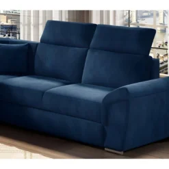 Canapé D'angle Convertible - FELIPE VELOURS - En Tissu Luxe Bleu, 5/6 Places -Promos Chesteris Boutique canape 9995863