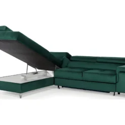 - Canapé D'angle Convertible - ERWAN - En Tissu Luxe 5 Places, Vert, Angle Gauche (vu De Face) -Promos Chesteris Boutique canape 9996131